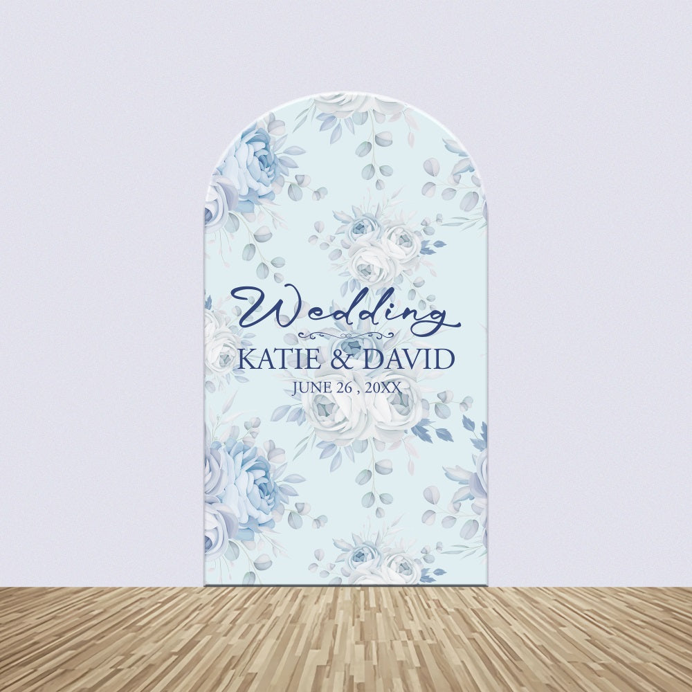 Backdrops For Weddings Blue Flower Personalised Arch Backdrop Kit BRP4-150