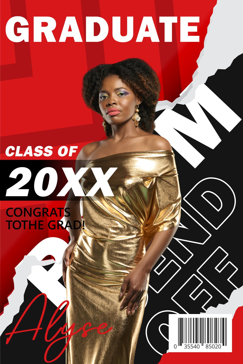 Prom 2025 Backdrop Glamorous Magazine Graduation Party Backdrop BRP4-155