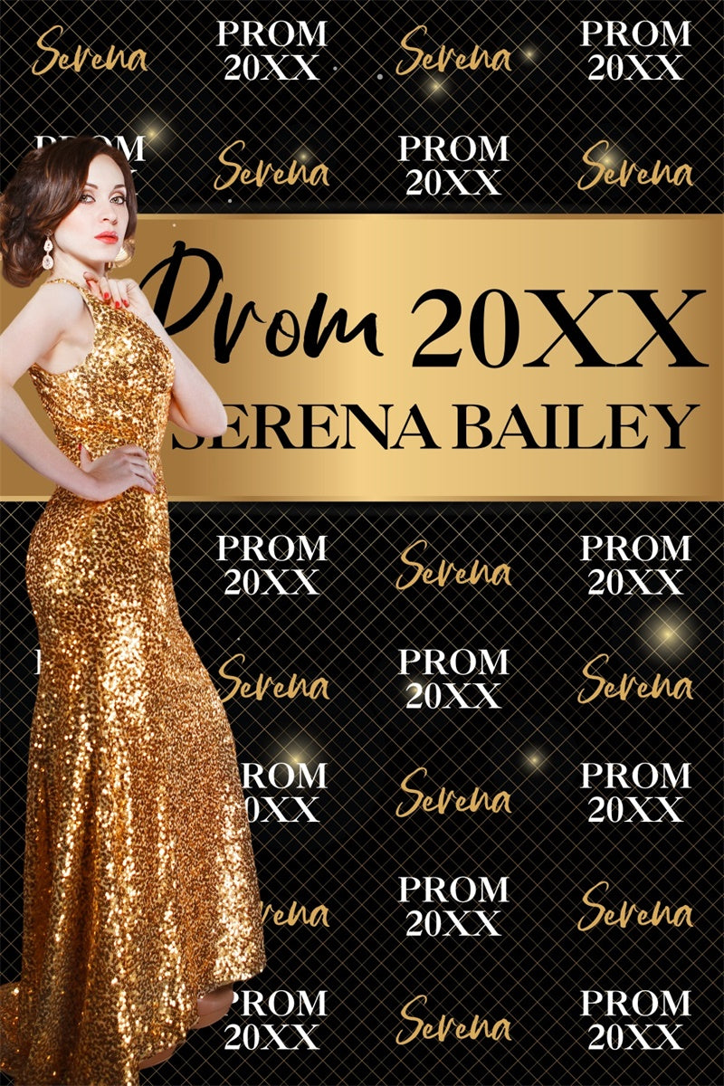 Prom Photo Backdrop Black Shine Graduation Party Backdrop BRP4-186