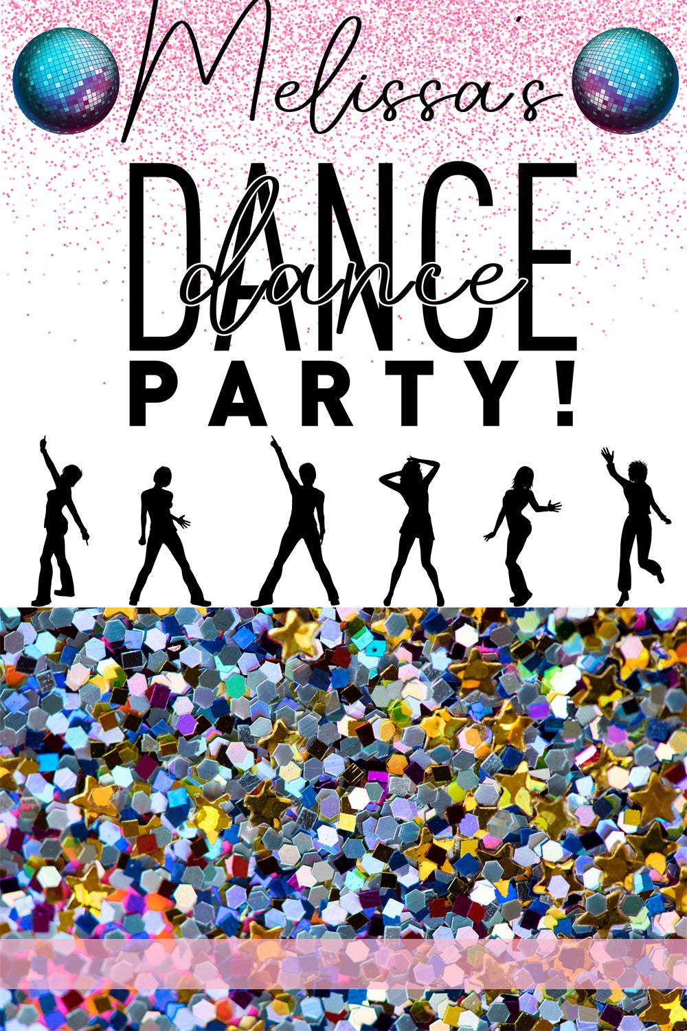 Backdrops For Dance Pink Shine Disco Party Customized Backdrop BRP4-221