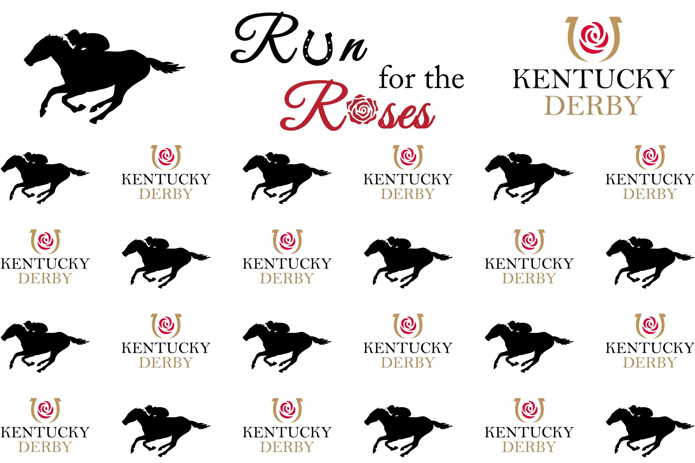 Kentucky Derby Party Photo Backdrop Jockey Rose Repeat Personalized Backdrop BRP4-41