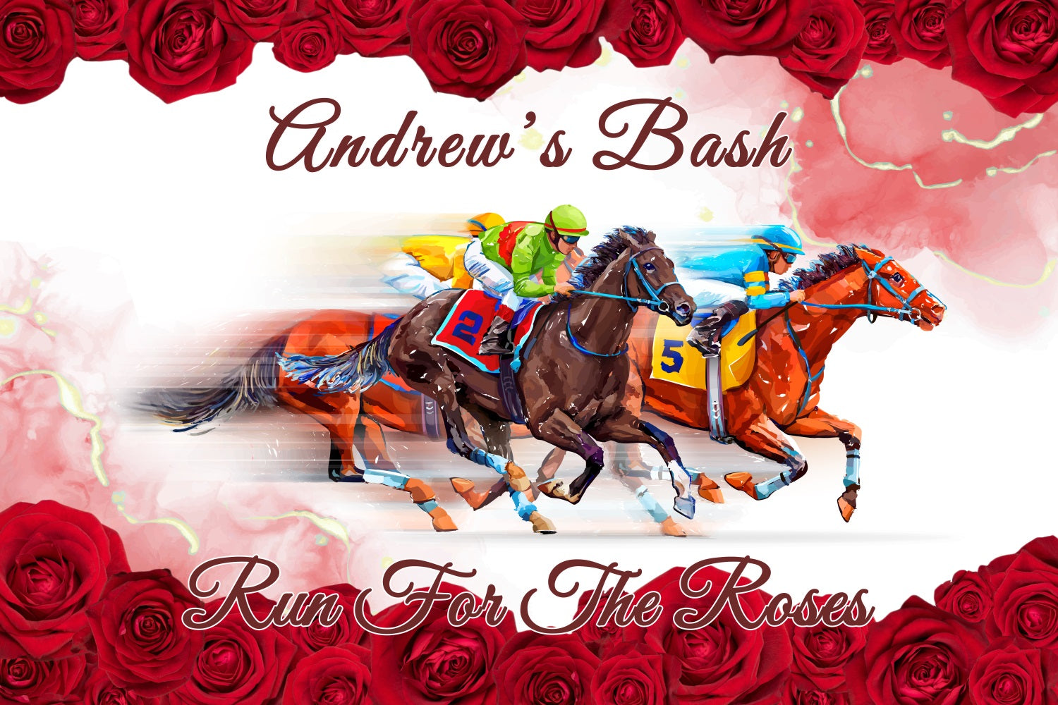 Kentucky Derby Backdrop Speed Racing Rose Personalised Backdrop BRP4-49