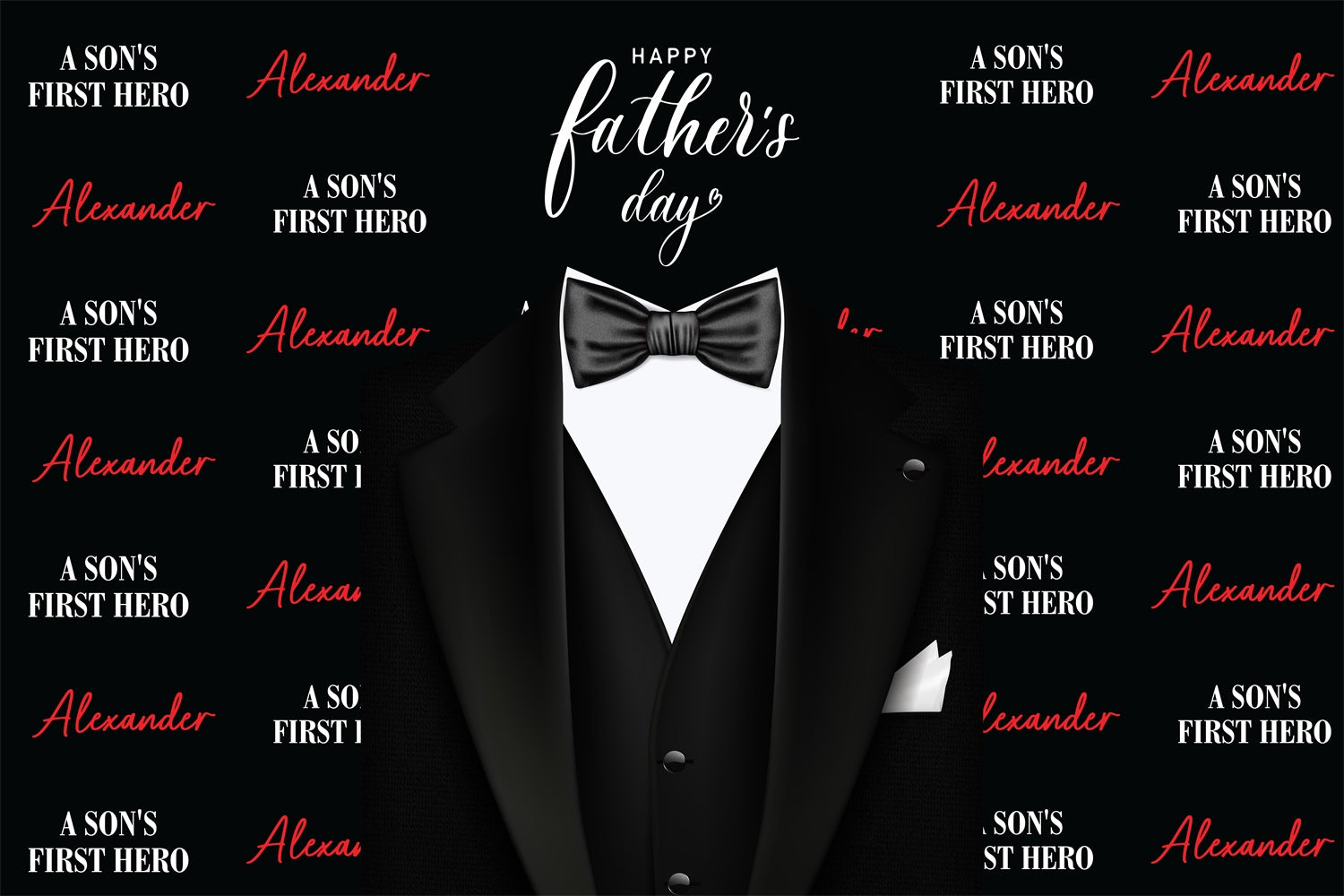 Happy Father's Day Backdrop Elegant Black Suit Backdrop BRP4-68
