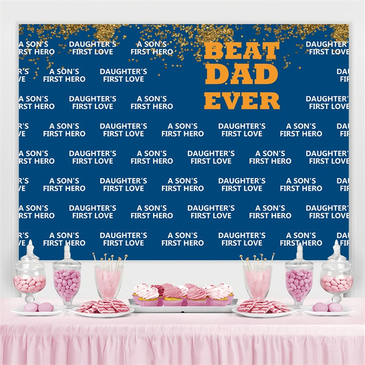 Father's Day Photo Backdrop Navy Blue Word Backdrop BRP4-69