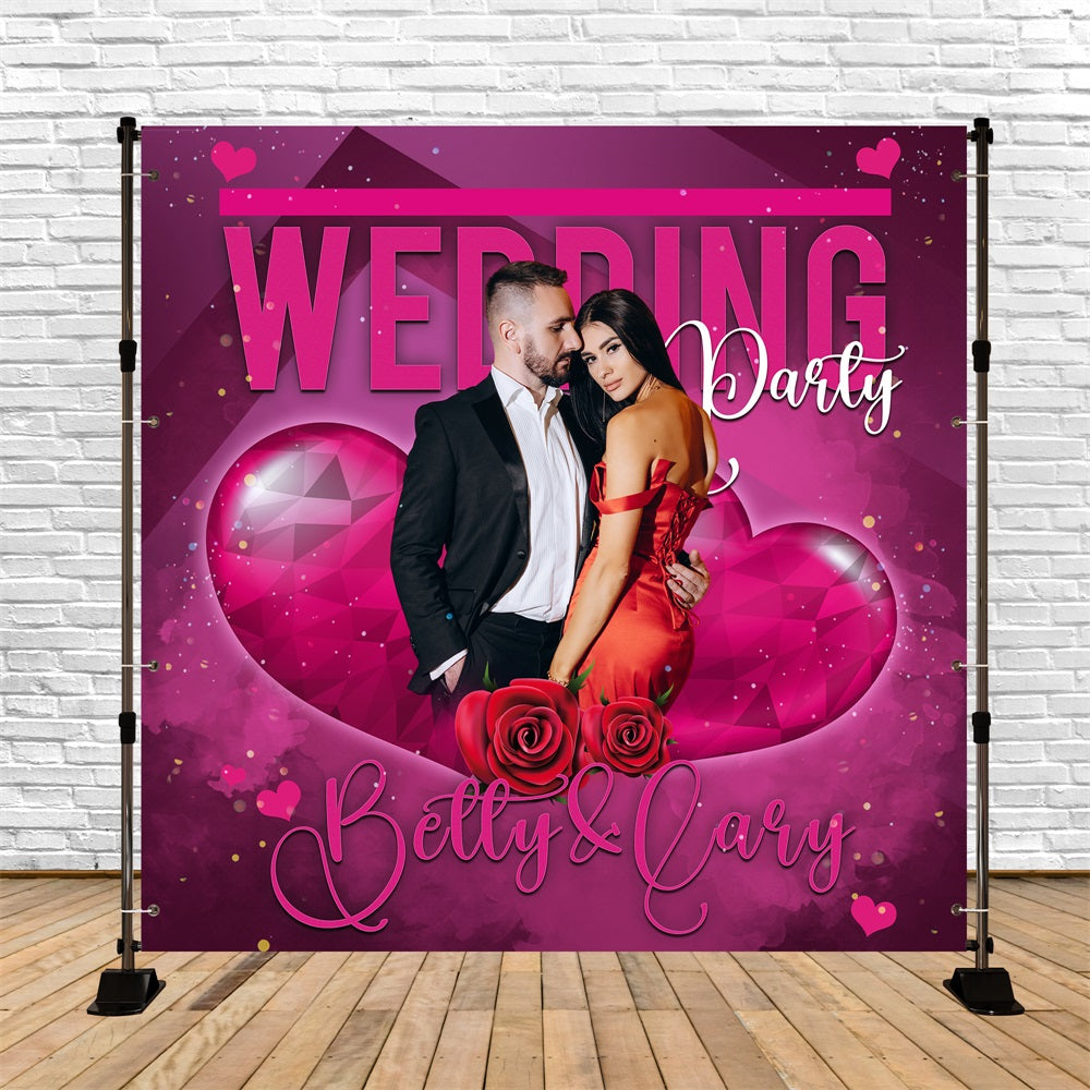 Wedding Backdrops Bold Love Rose Personalised Backdrop BRP5-179