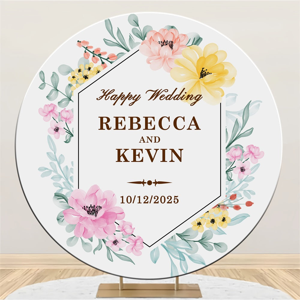 Wedding Backdrop Ideas Pastel Flowers Customized Round Backdrop BRP5-185
