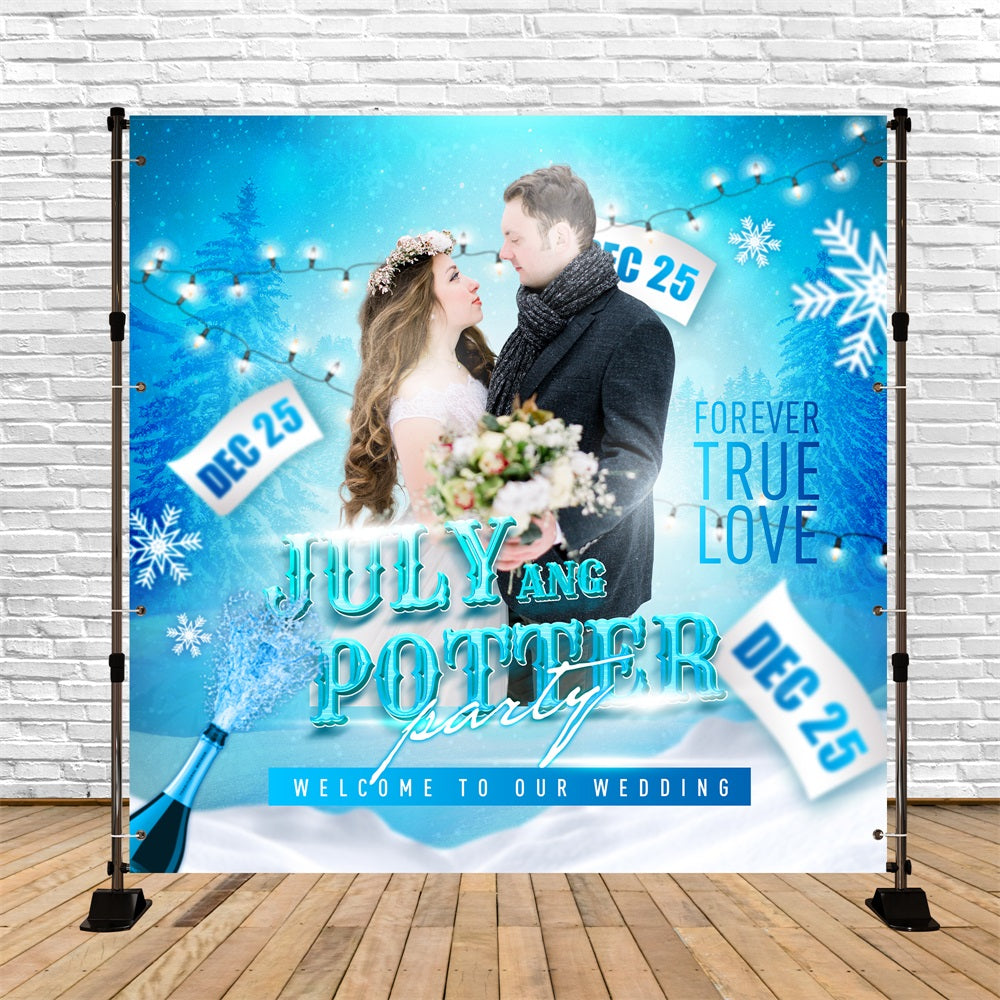 Wedding Backdrop Ideas Winter Wonderland Snow Customized Backdrop BRP5-195