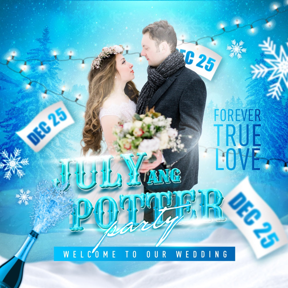 Wedding Backdrop Ideas Winter Wonderland Snow Customized Backdrop BRP5-195