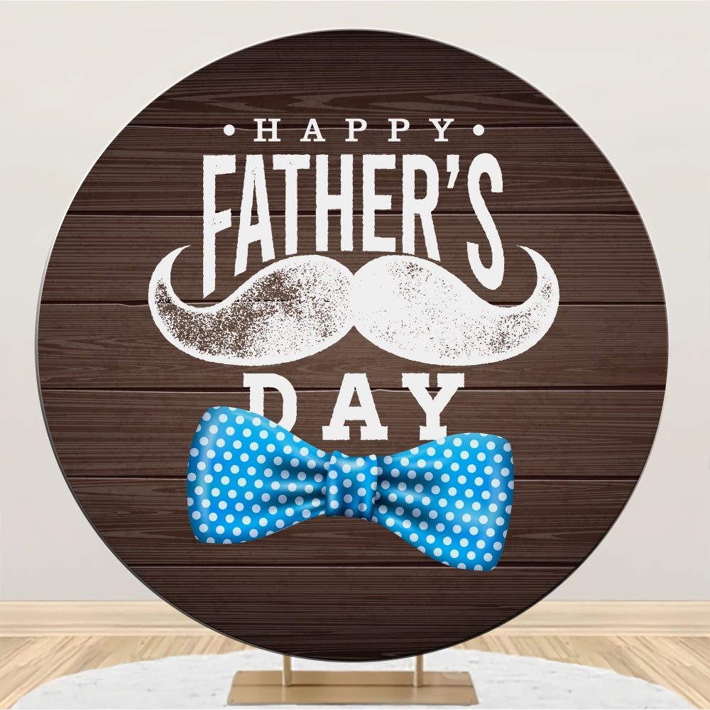 Fathers Day Backdrop Wooden Wall Mustache Round Backdrop BRP5-37