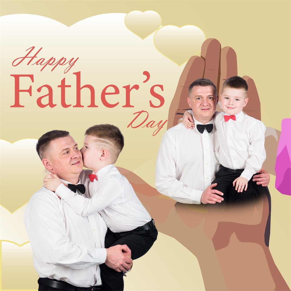 Father's Day Photo Backdrop Elegant Heart Backdrop BRP5-69