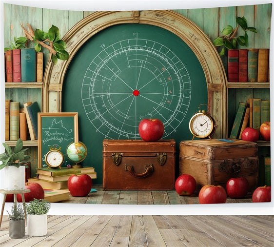 School Photo Backdrops Autumn Apples Books Backdrop BRP57-10
