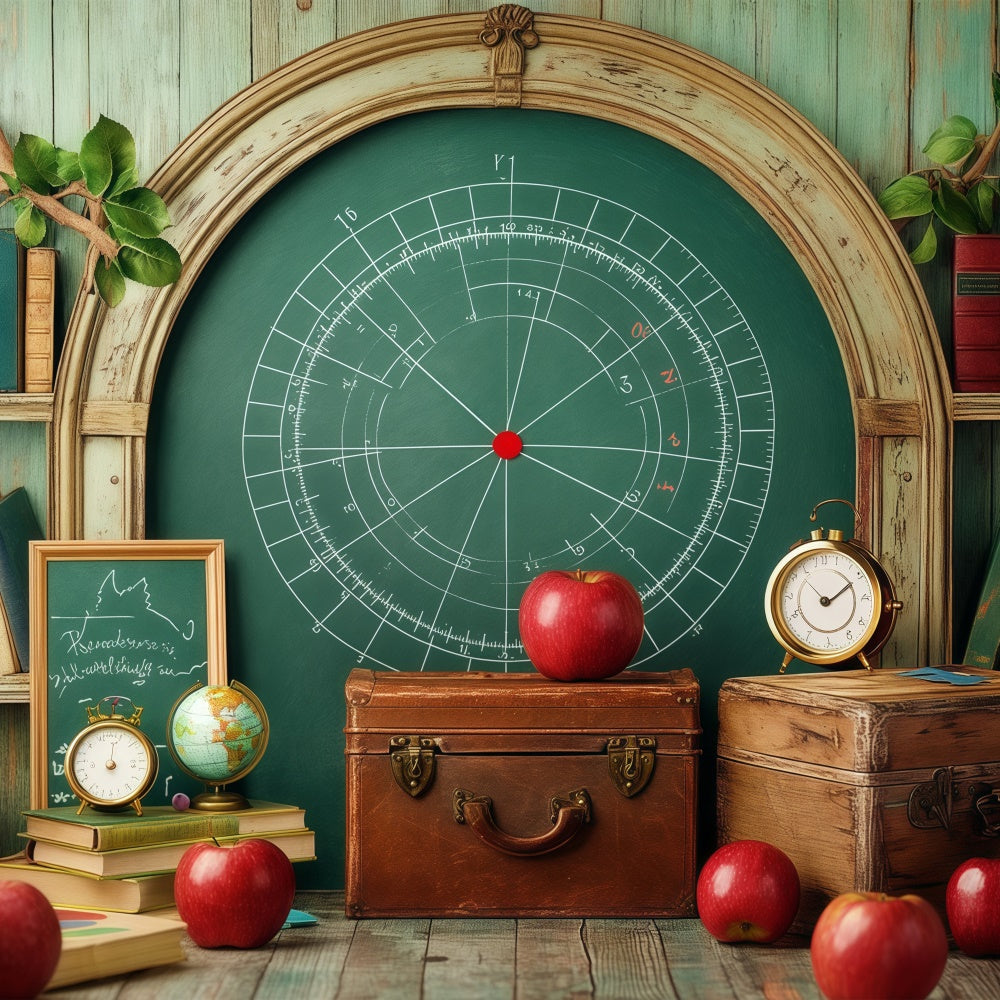 School Photo Backdrops Autumn Apples Books Backdrop BRP57-10