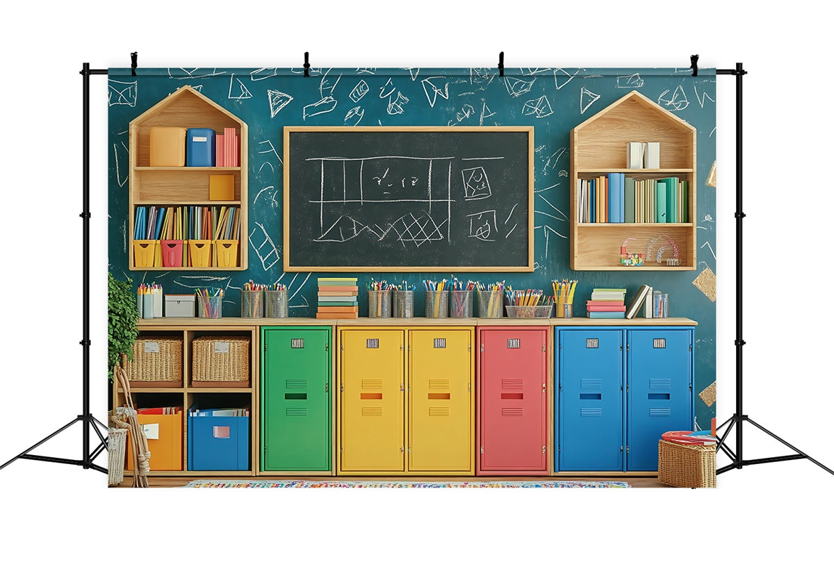 Chalkboard Photo Backdrop Rainbow Locker Fun Backdrop BRP57-11