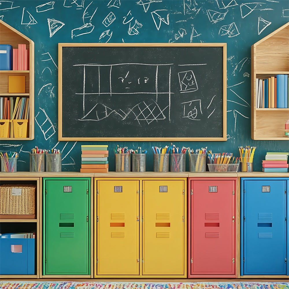 Chalkboard Photo Backdrop Rainbow Locker Fun Backdrop BRP57-11