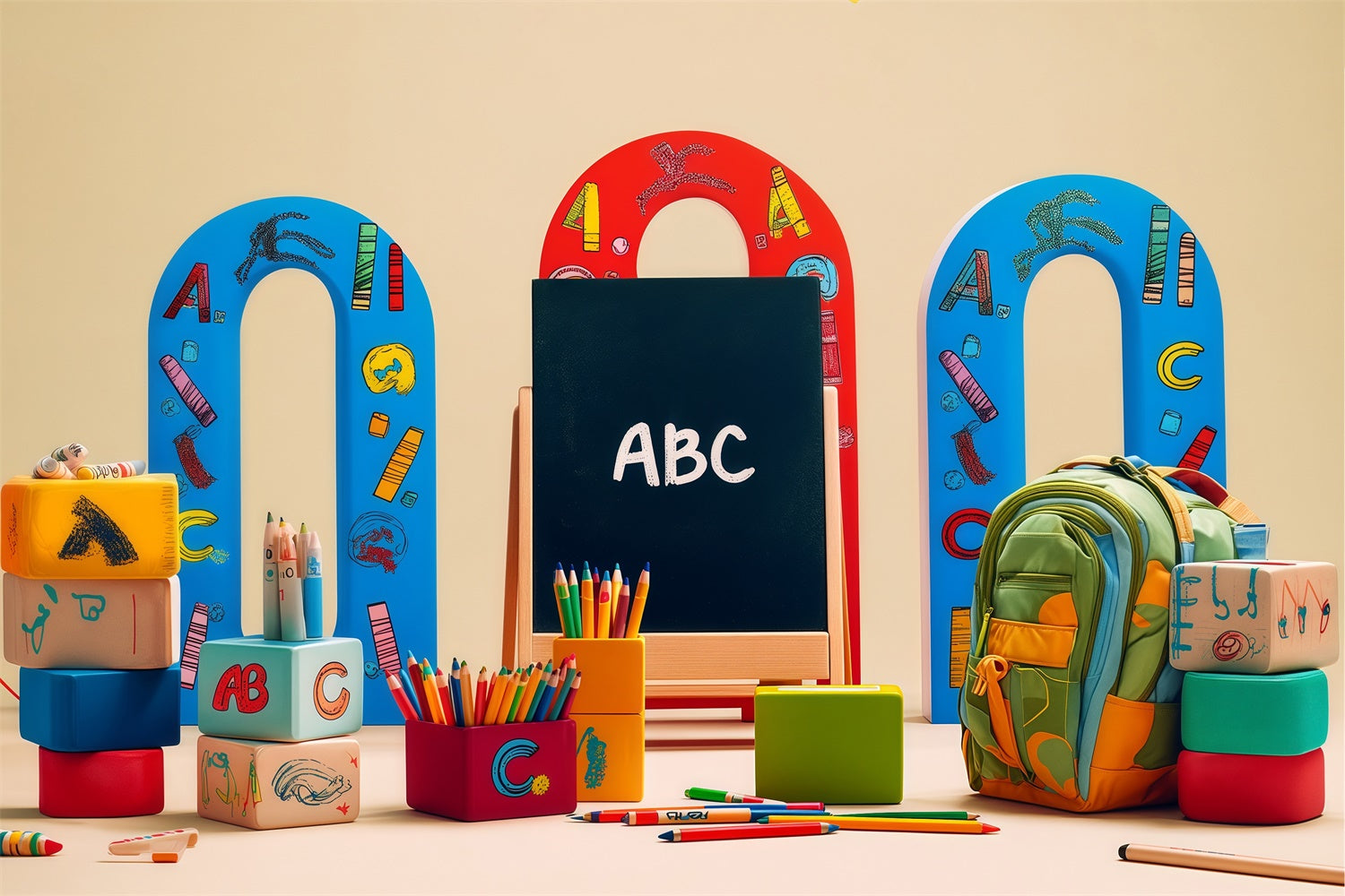 Back To School Backdrops Tiny Scholars Ready Backdrop BRP57-12