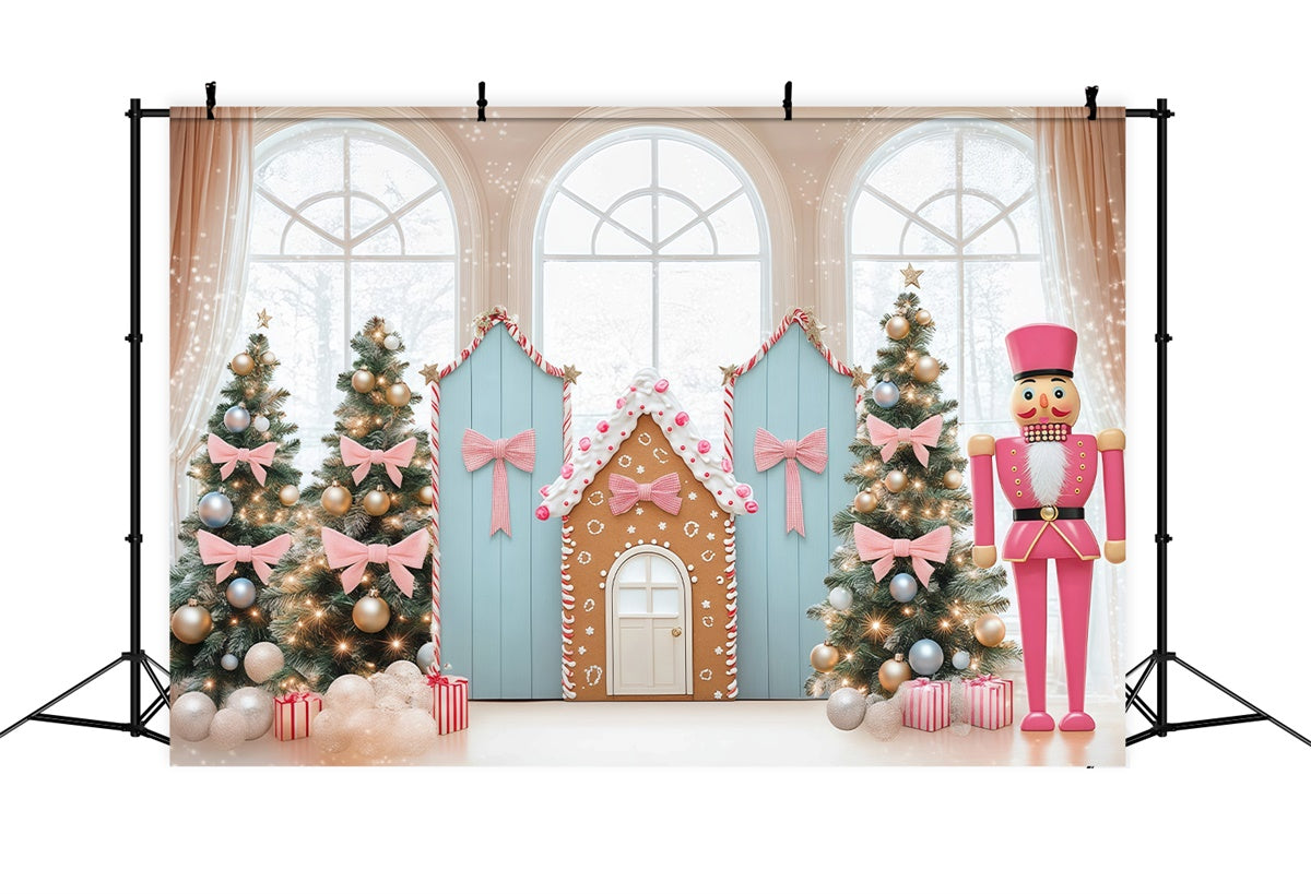 Christmas Photo Backdrops Pink Bow Candyland Backdrop BRP57-143