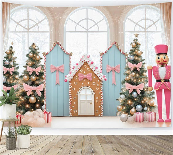 Christmas Photo Backdrops Pink Bow Candyland Backdrop BRP57-143