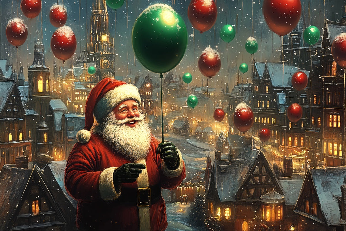 Xmas Backdrops Balloon Winter Twilight Wishes Backdrop BRP57-163
