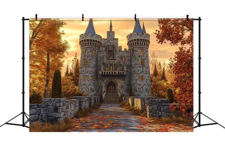 Castle Backdrops Maple Castle Path Autumn Backdrop BRP57-164