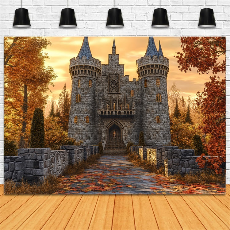 Castle Backdrops Maple Castle Path Autumn Backdrop BRP57-164