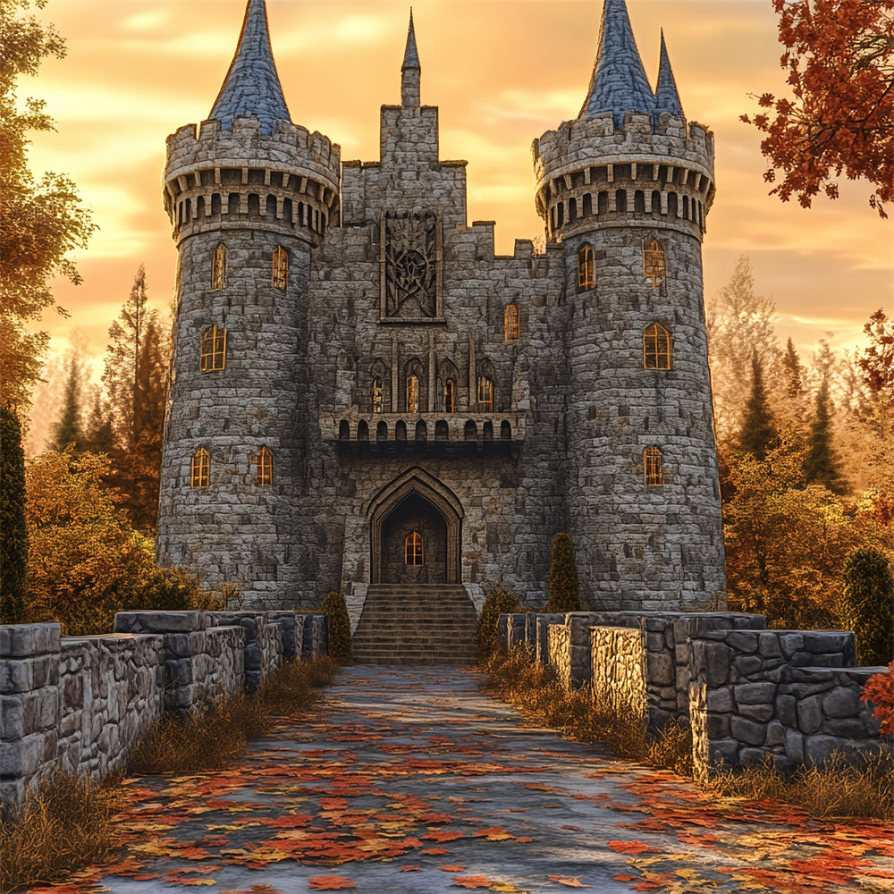 Castle Backdrops Maple Castle Path Autumn Backdrop BRP57-164