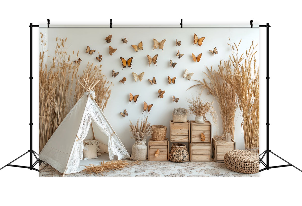 Bohemian Backdrops Butterfly Tent Fall Photo Backdrop BRP57-190