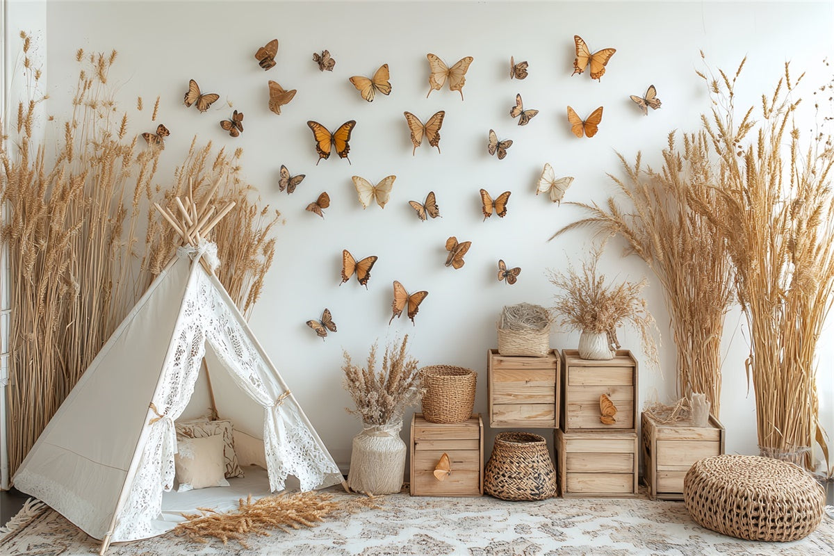 Bohemian Backdrops Butterfly Tent Fall Photo Backdrop BRP57-190