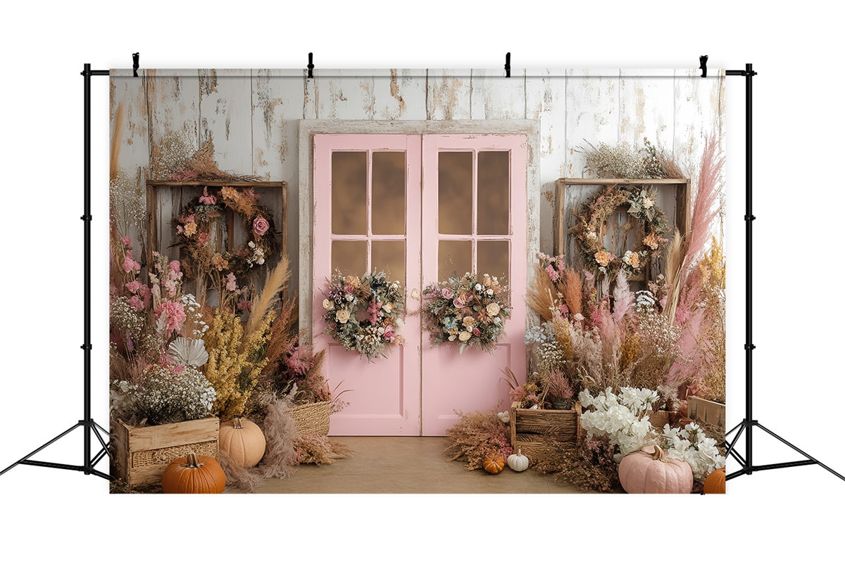 Boho Backdrops Pink Porch Harvest Autumn Backdrops BRP57-194
