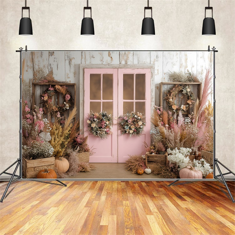 Boho Backdrops Pink Porch Harvest Autumn Backdrops BRP57-194