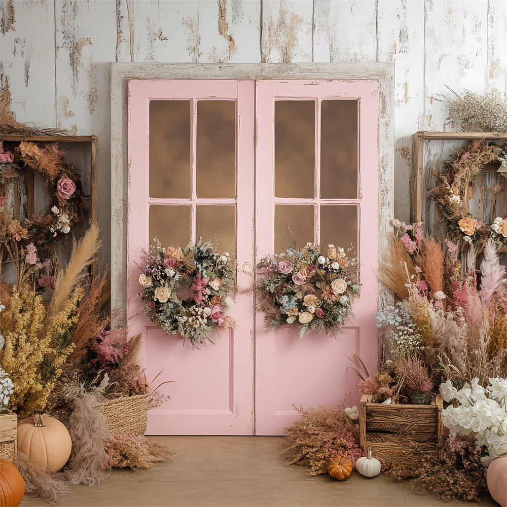 Boho Backdrops Pink Porch Harvest Autumn Backdrops BRP57-194