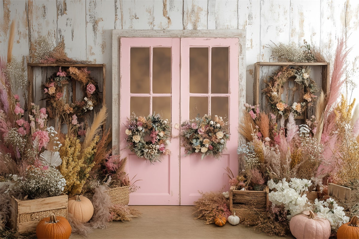 Boho Backdrops Pink Porch Harvest Autumn Backdrops BRP57-194