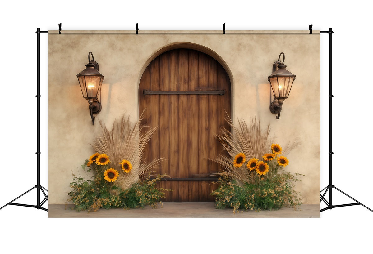 Fall Photoshoot Backdrop Sunflower Lantern Porch Backdrop BRP57-196