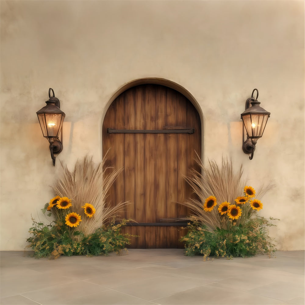 Fall Photoshoot Backdrop Sunflower Lantern Porch Backdrop BRP57-196