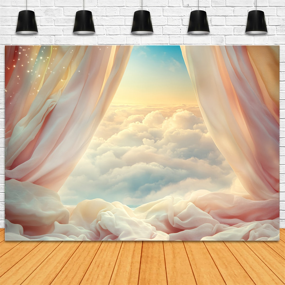Cloudy Sky Backdrop Blush Horizon Curtain Backdrop BRP57-205