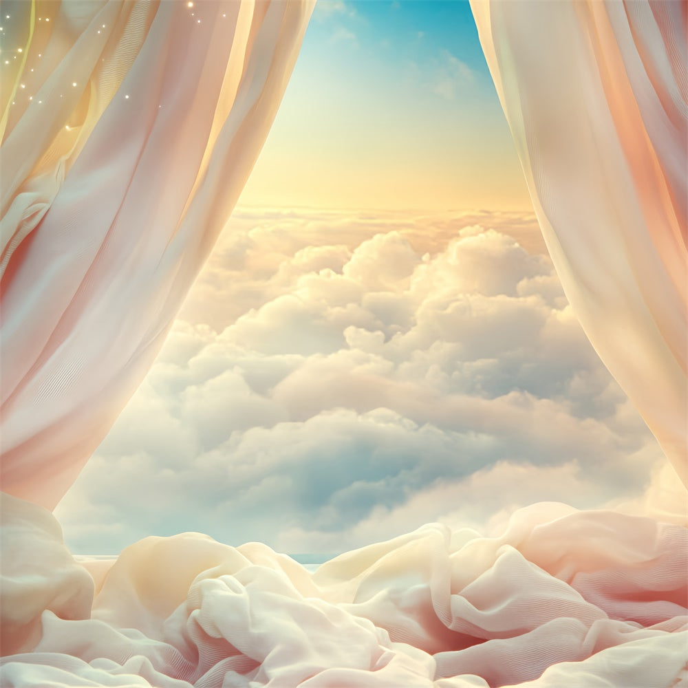 Cloudy Sky Backdrop Blush Horizon Curtain Backdrop BRP57-205
