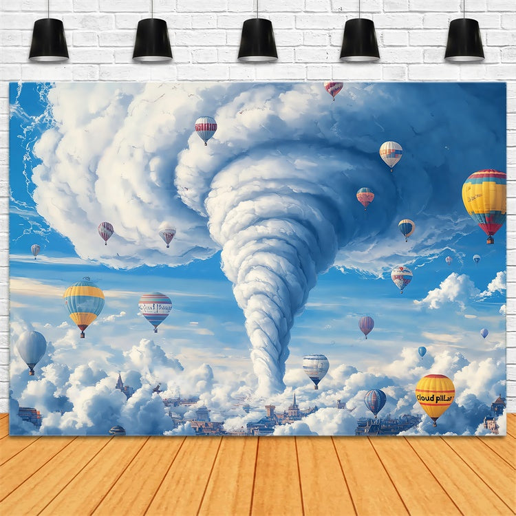 Cloudy Sky Backdrop Balloon Whirlwind Fantasy Backdrop BRP57-209