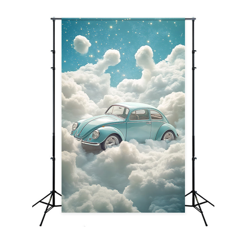 Cloud Photo Backdrop Retro Car Adventure Backdrop BRP57-213