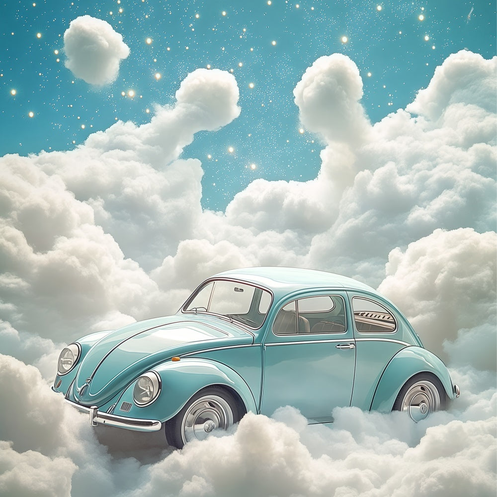 Cloud Photo Backdrop Retro Car Adventure Backdrop BRP57-213