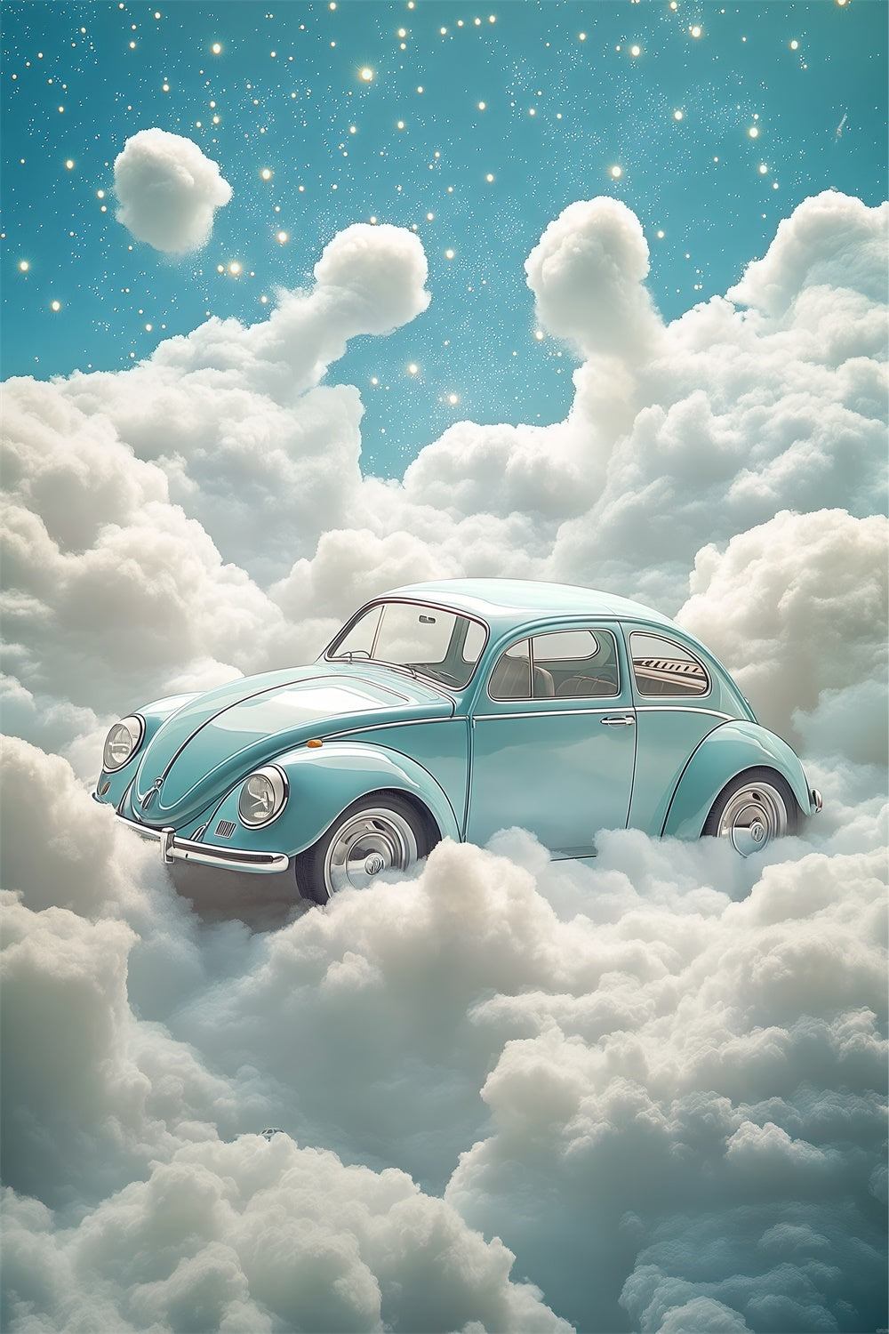 Cloud Photo Backdrop Retro Car Adventure Backdrop BRP57-213
