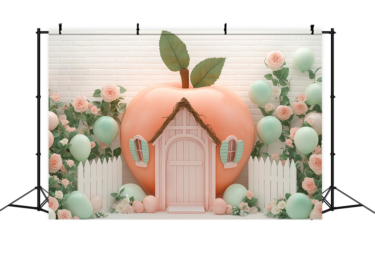 Newborn Backdrop Pastel Fruit House Balloon Backdrop BRP57-247