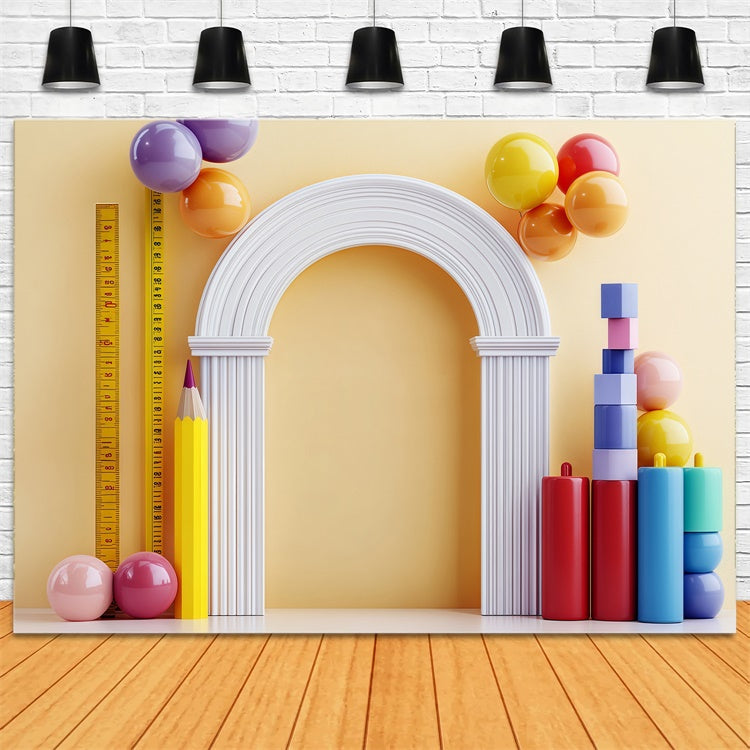 Back To School Backdrops Learn Measure Fun Backdrop BRP57-25