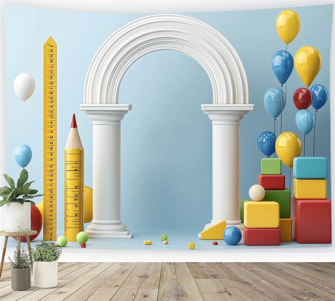 School Backdrop Whimsical Learning Arch Backdrop BRP57-26
