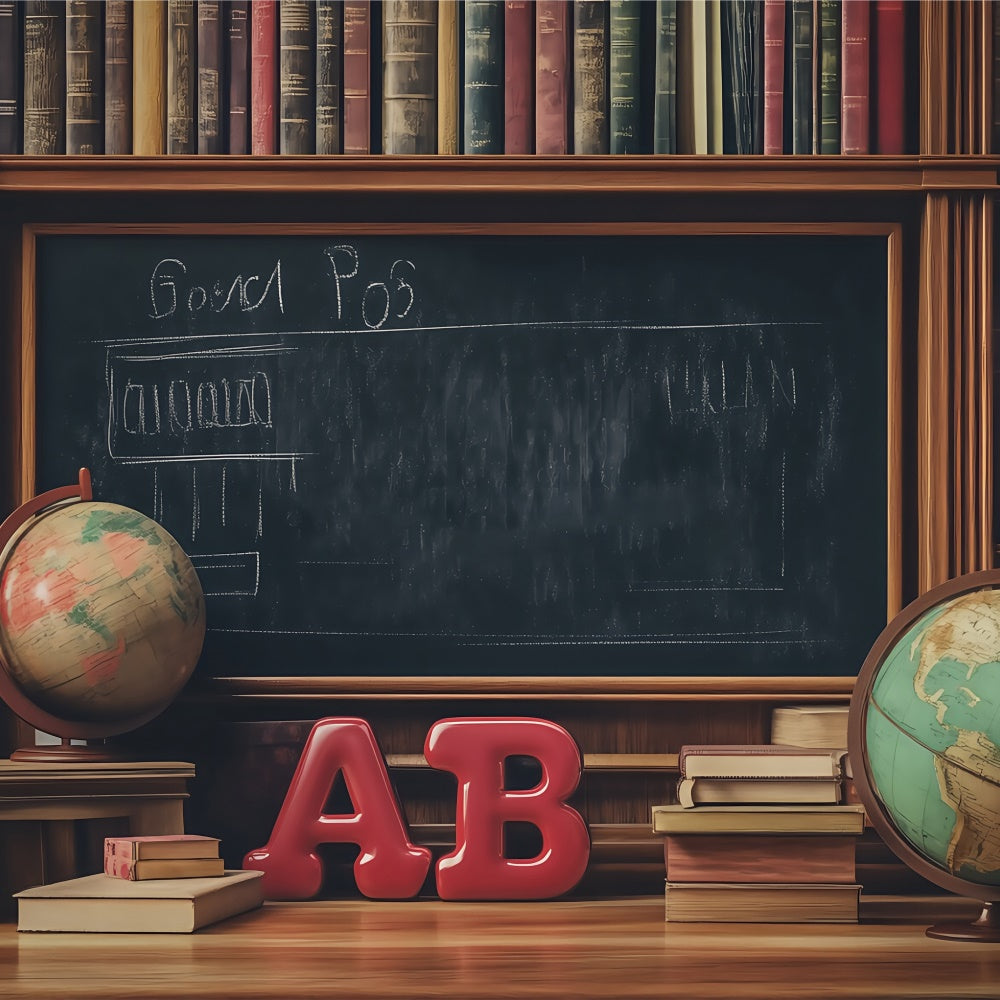 School Backdrop Vintage Library Learning Backdrop BRP57-30