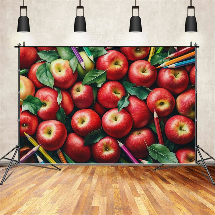 Back To School Backdrop Apple Pencils Delight Backdrop BRP57-36