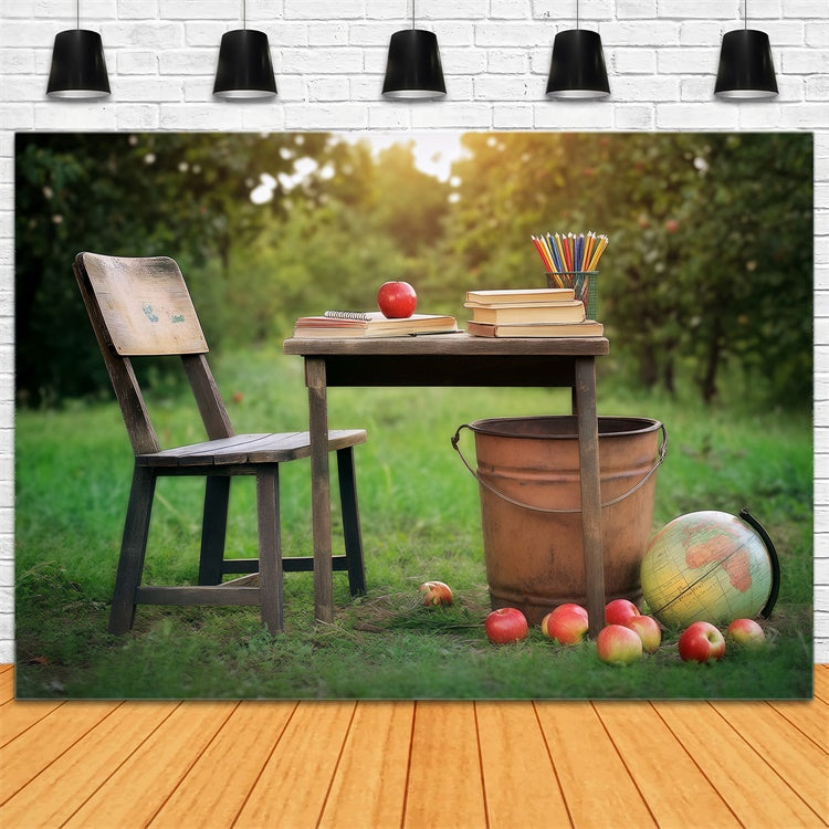 School Photo Backdrops Woodland Learning Table Backdrop BRP57-38