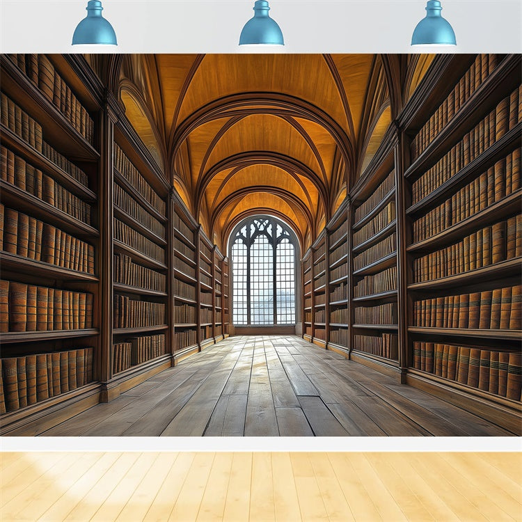 Back To School Photo Backdrop Gothic Library Hall Backdrop BRP57-53