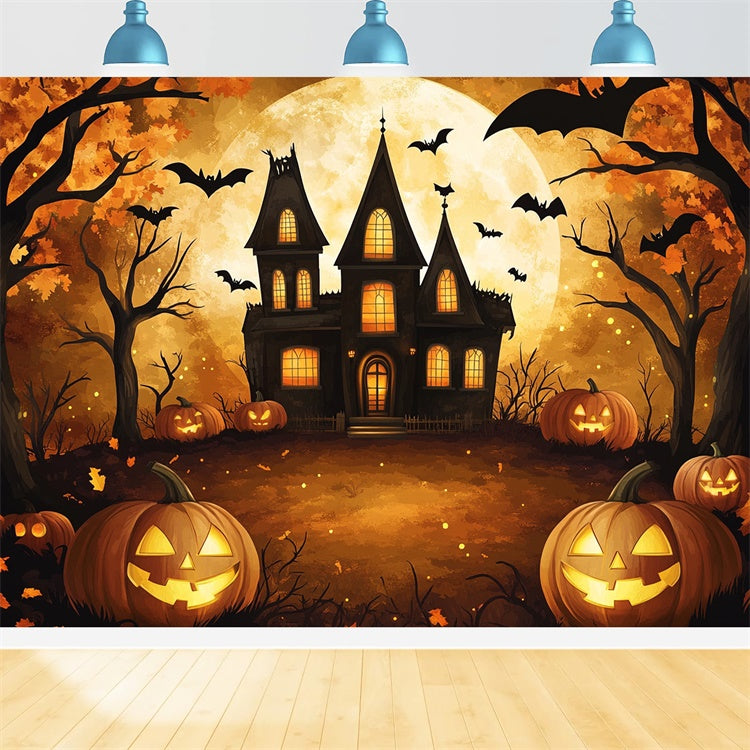 Haunted House Backdrop Spooky Cartoon Manor Backdrop BRP57-72