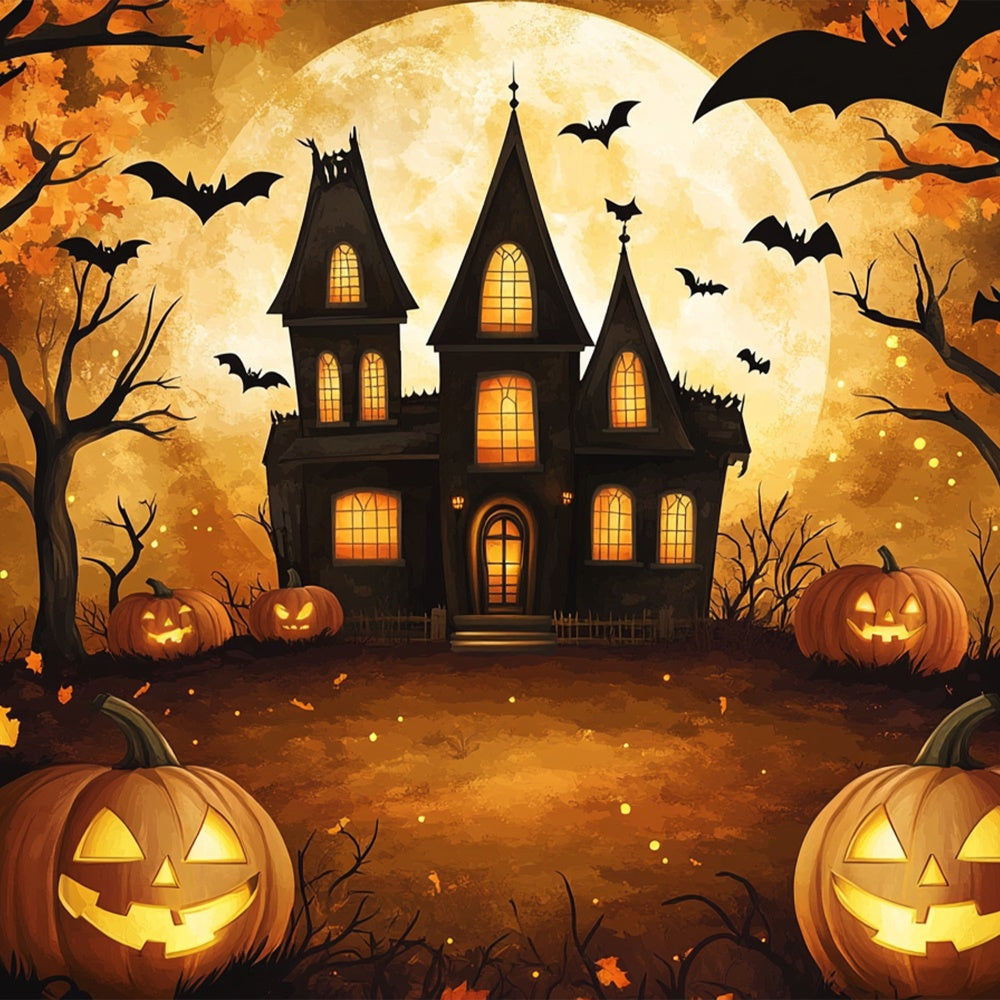 Haunted House Backdrop Spooky Cartoon Manor Backdrop BRP57-72