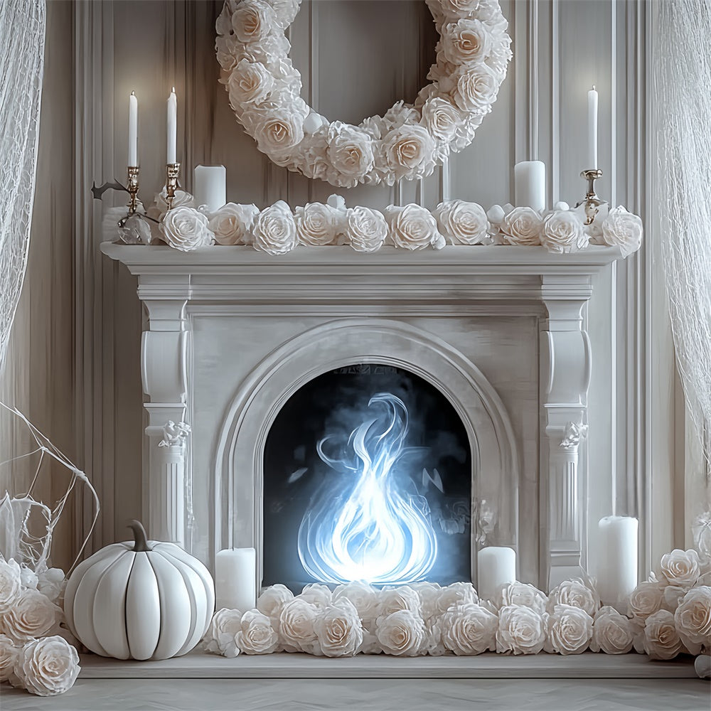 Halloween Backdrops Ghostly Elegance Fireplace Backdrop BRP57-94