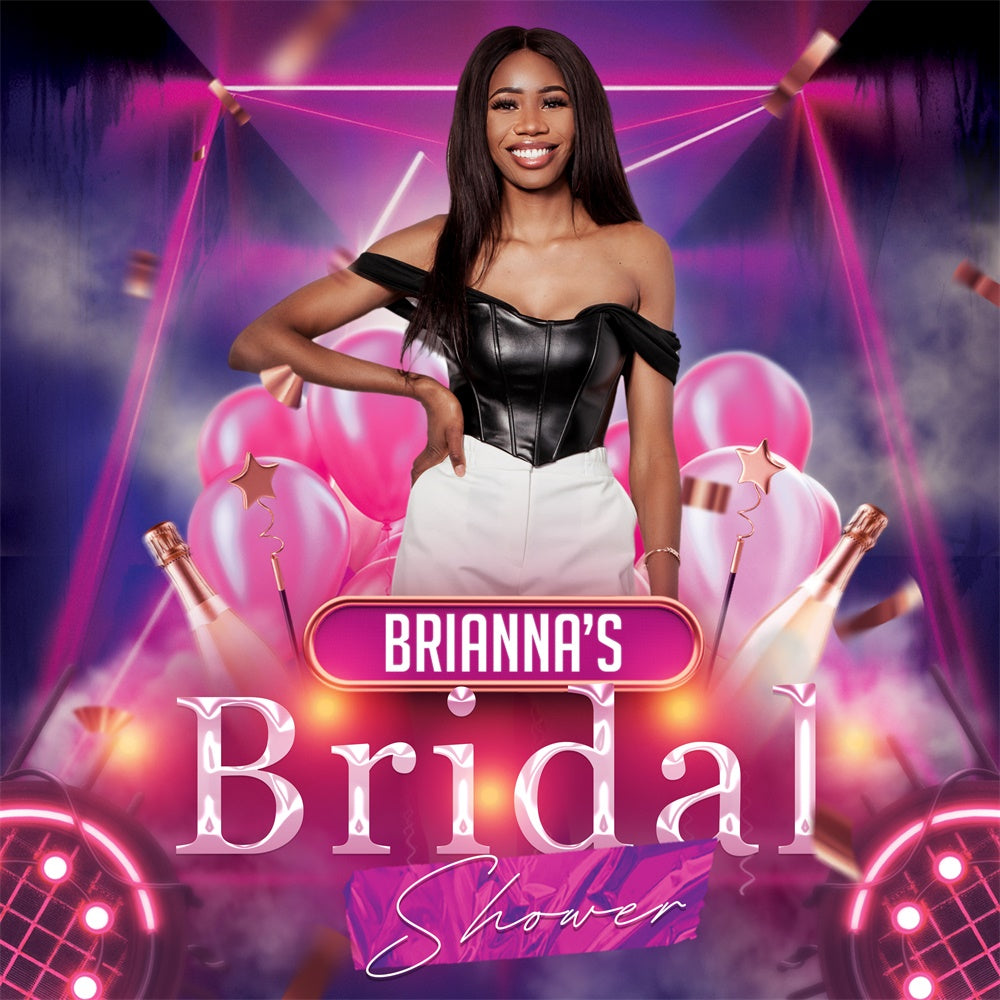 Bridal Shower Backdrop Ideas Chic Neon Party Customized Backdrop BRP6-120